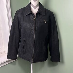 Kathy Ireland pebble, quilted leather jacket, medium